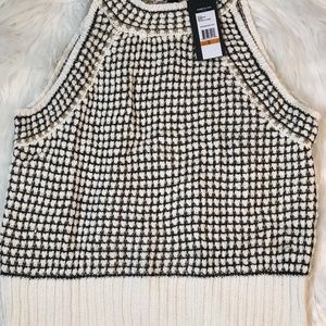 Kenneth Cole Womens Cropped Cotton Tank Sweater